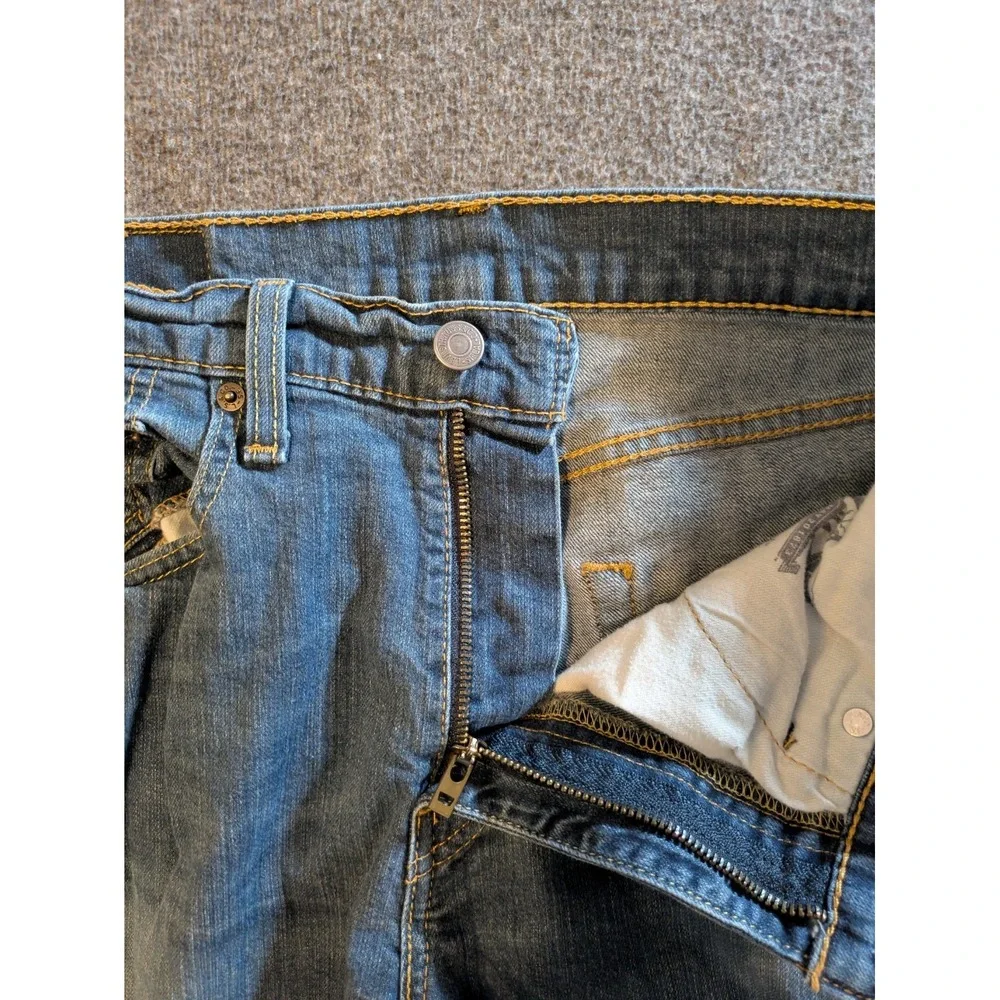 Levis 502 Jeans Mens 34x32 Medium Blue Denim Regular Taper Comfort Stretch